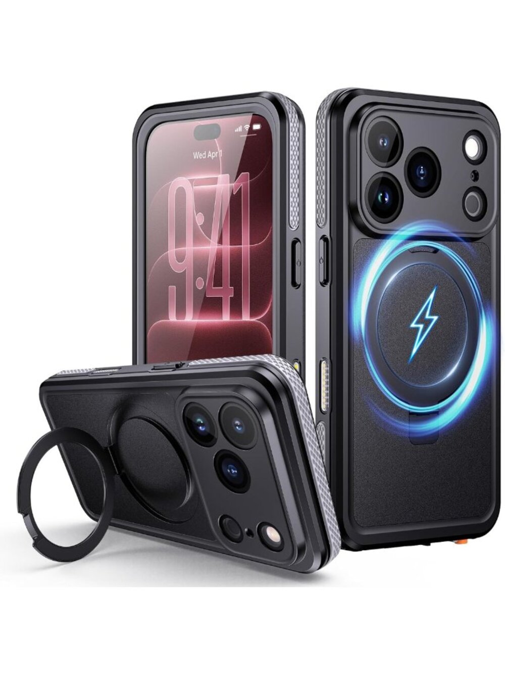 Waterproof iPhone 18 Pro Max Case, Magnetic Dustproof, Built-in Screen